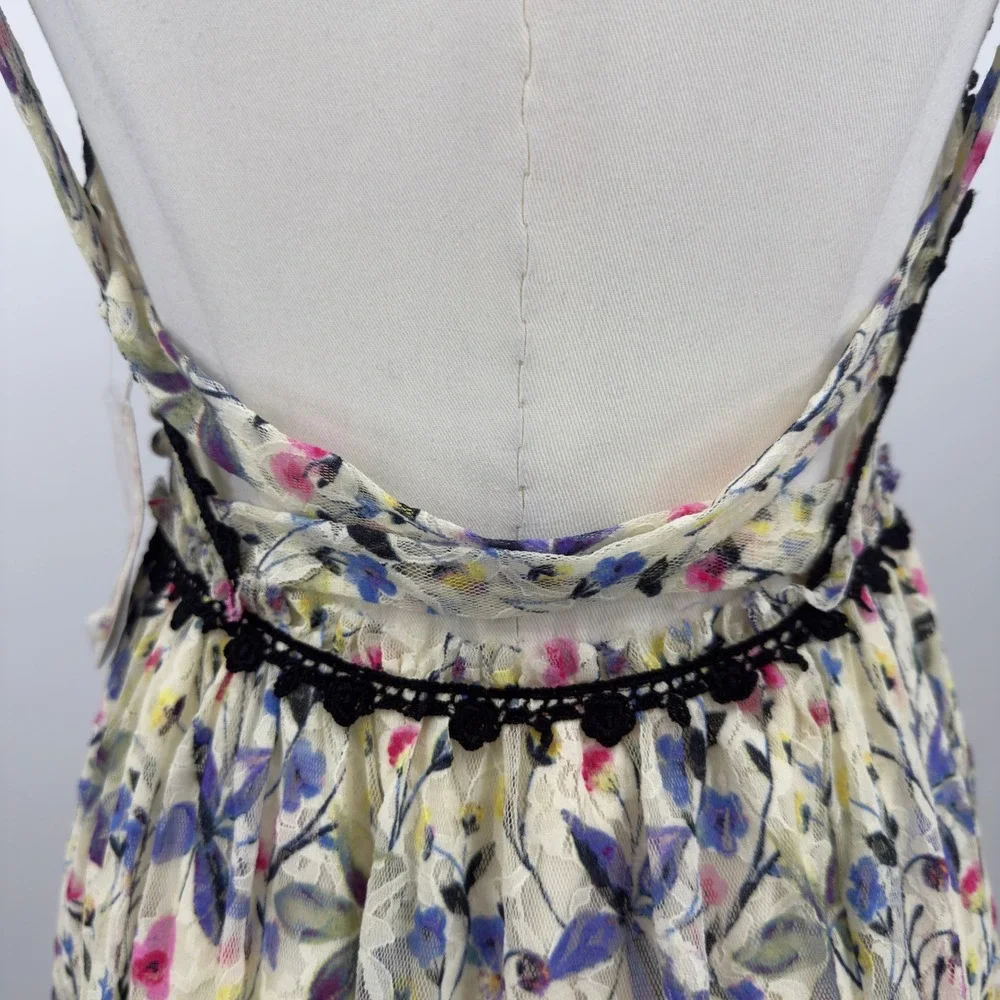 Free People Maxi Dress Spring Garden Lace Open Back Cream 4 Boho Cottagecore
